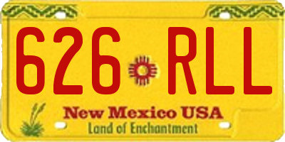 NM license plate 626RLL