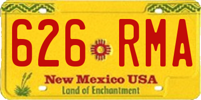 NM license plate 626RMA