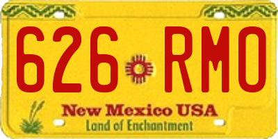 NM license plate 626RMO