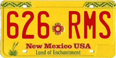 NM license plate 626RMS
