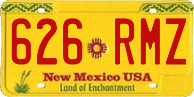 NM license plate 626RMZ