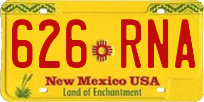 NM license plate 626RNA