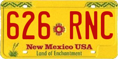 NM license plate 626RNC