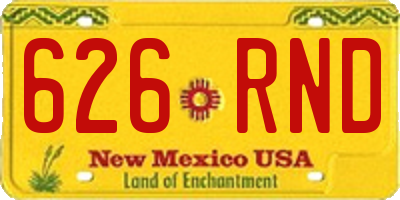 NM license plate 626RND