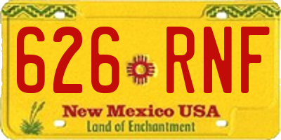 NM license plate 626RNF
