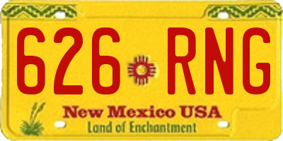 NM license plate 626RNG