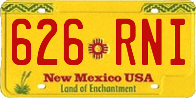 NM license plate 626RNI