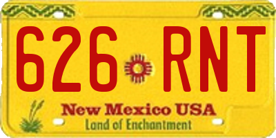 NM license plate 626RNT