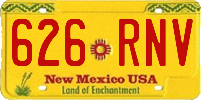 NM license plate 626RNV