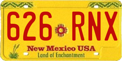 NM license plate 626RNX
