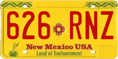 NM license plate 626RNZ