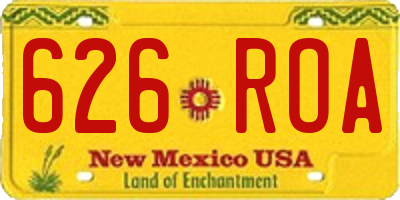 NM license plate 626ROA