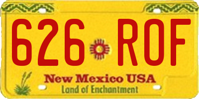 NM license plate 626ROF