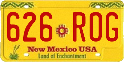 NM license plate 626ROG