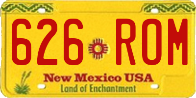 NM license plate 626ROM