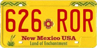 NM license plate 626ROR