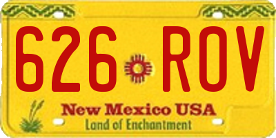 NM license plate 626ROV
