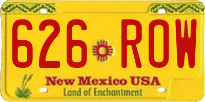 NM license plate 626ROW