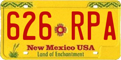 NM license plate 626RPA