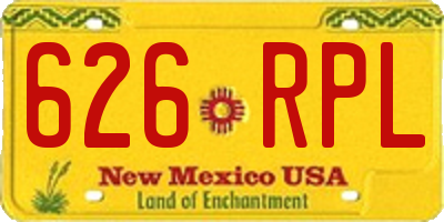 NM license plate 626RPL