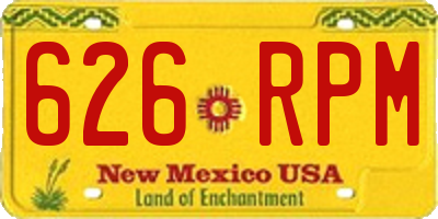 NM license plate 626RPM