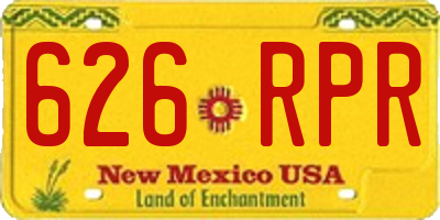 NM license plate 626RPR