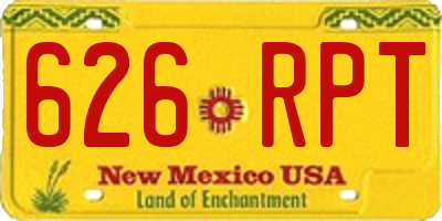 NM license plate 626RPT