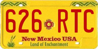 NM license plate 626RTC