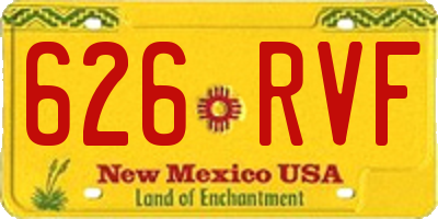 NM license plate 626RVF