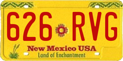 NM license plate 626RVG