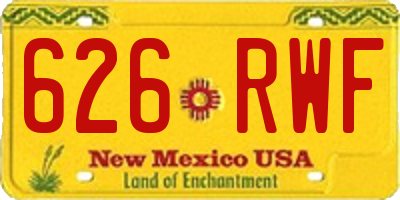 NM license plate 626RWF