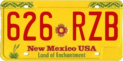NM license plate 626RZB