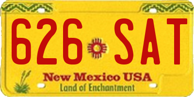 NM license plate 626SAT