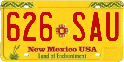 NM license plate 626SAU
