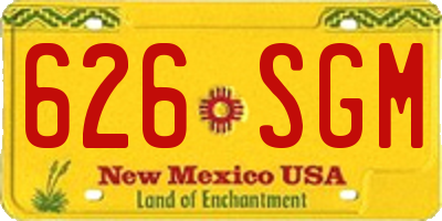 NM license plate 626SGM