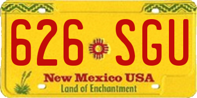NM license plate 626SGU