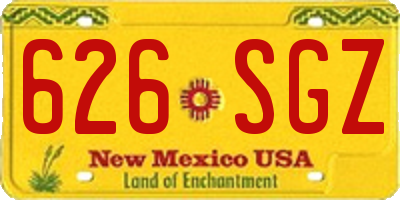 NM license plate 626SGZ