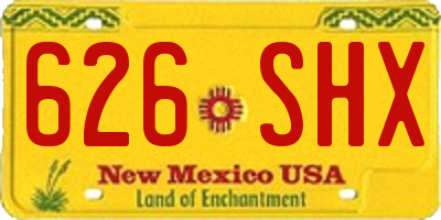 NM license plate 626SHX