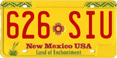 NM license plate 626SIU