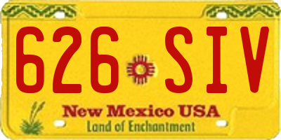 NM license plate 626SIV