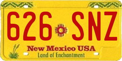 NM license plate 626SNZ