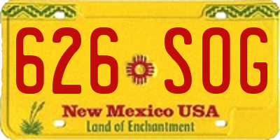 NM license plate 626SOG