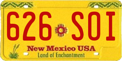 NM license plate 626SOI