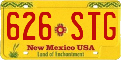NM license plate 626STG