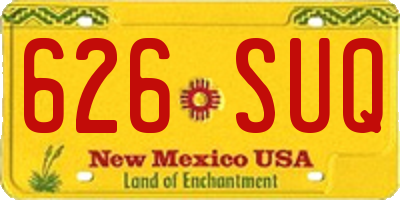NM license plate 626SUQ
