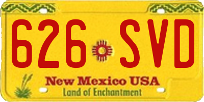 NM license plate 626SVD