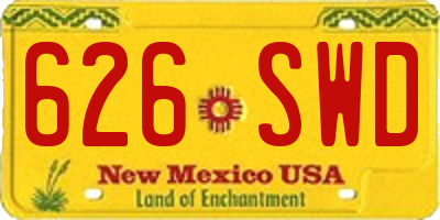 NM license plate 626SWD