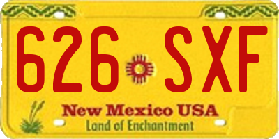 NM license plate 626SXF