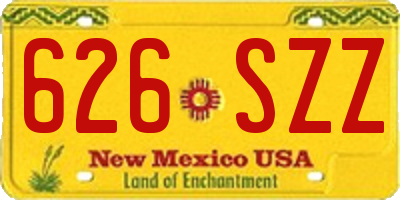 NM license plate 626SZZ