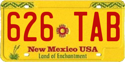 NM license plate 626TAB